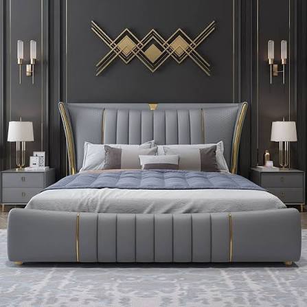 Designer Upholstered Platform Bed