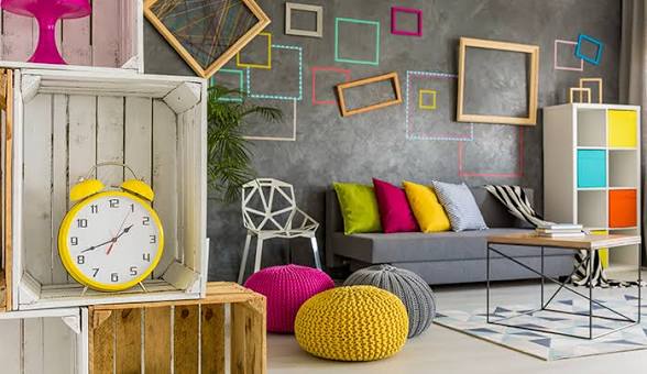 Decorative Yellow Table Clock
